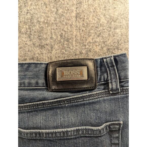 Hugo Boss Jeans Men's 40x32 Straight Leg Mid-Rise Stretch Cotton Denim Blue - Picture 7 of 12